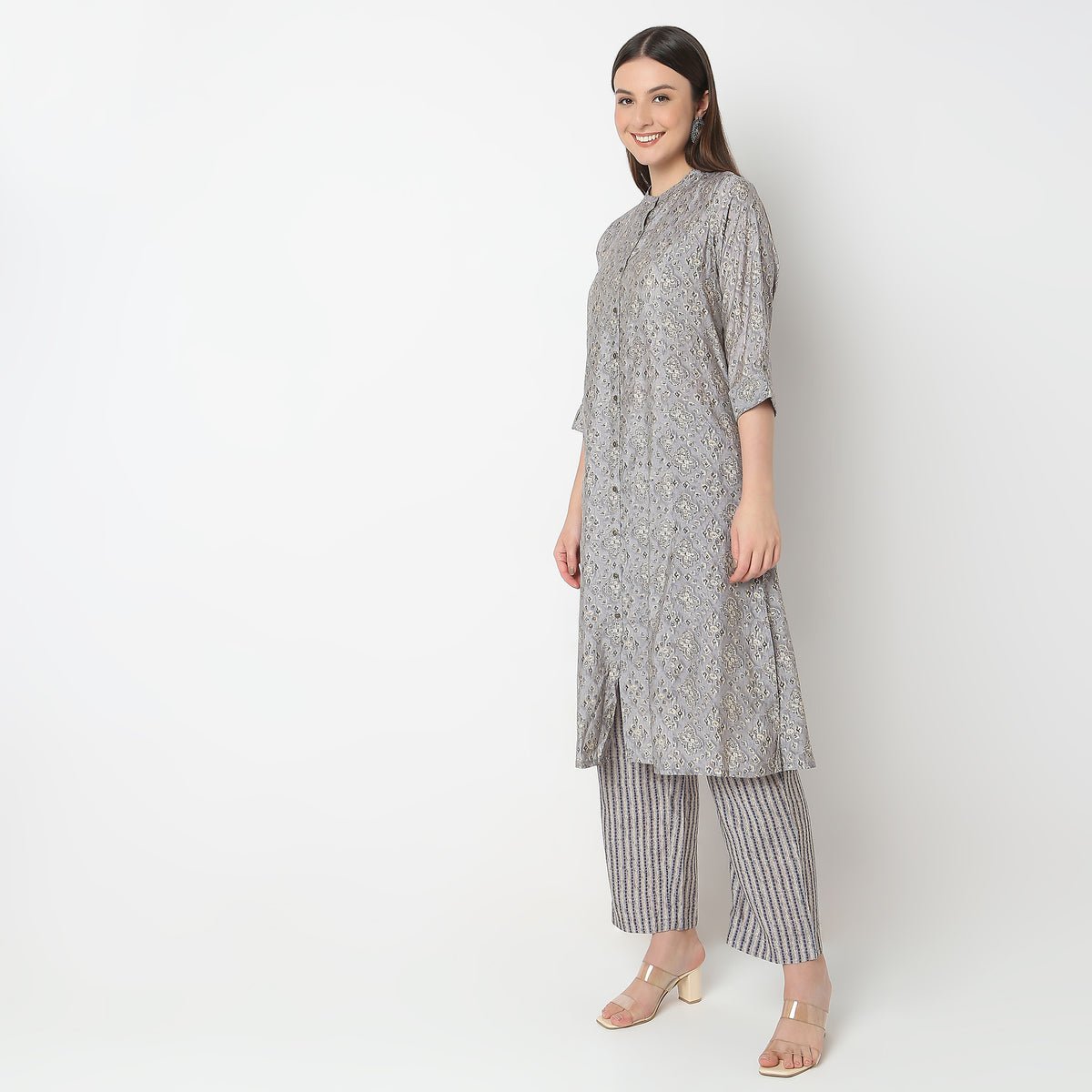 Flare Fit Printed Kurta with Pant Set