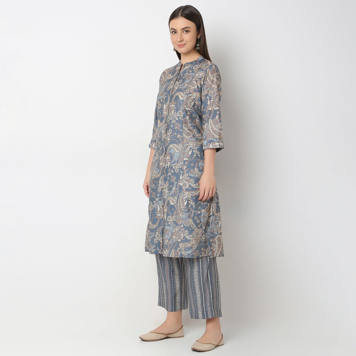 Flare Fit Printed Kurta with Pant Set