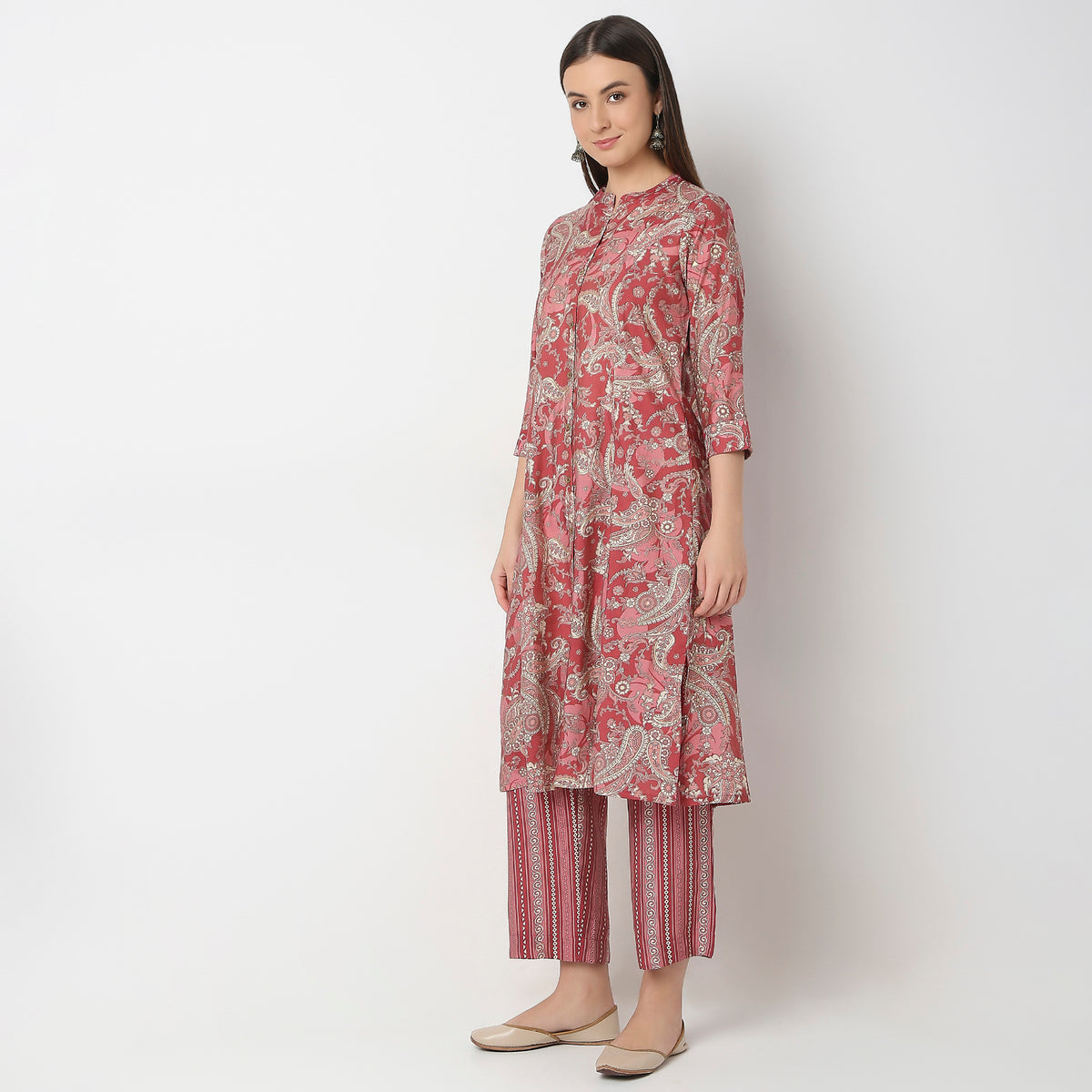 Flare Fit Printed Kurta with Pant Set