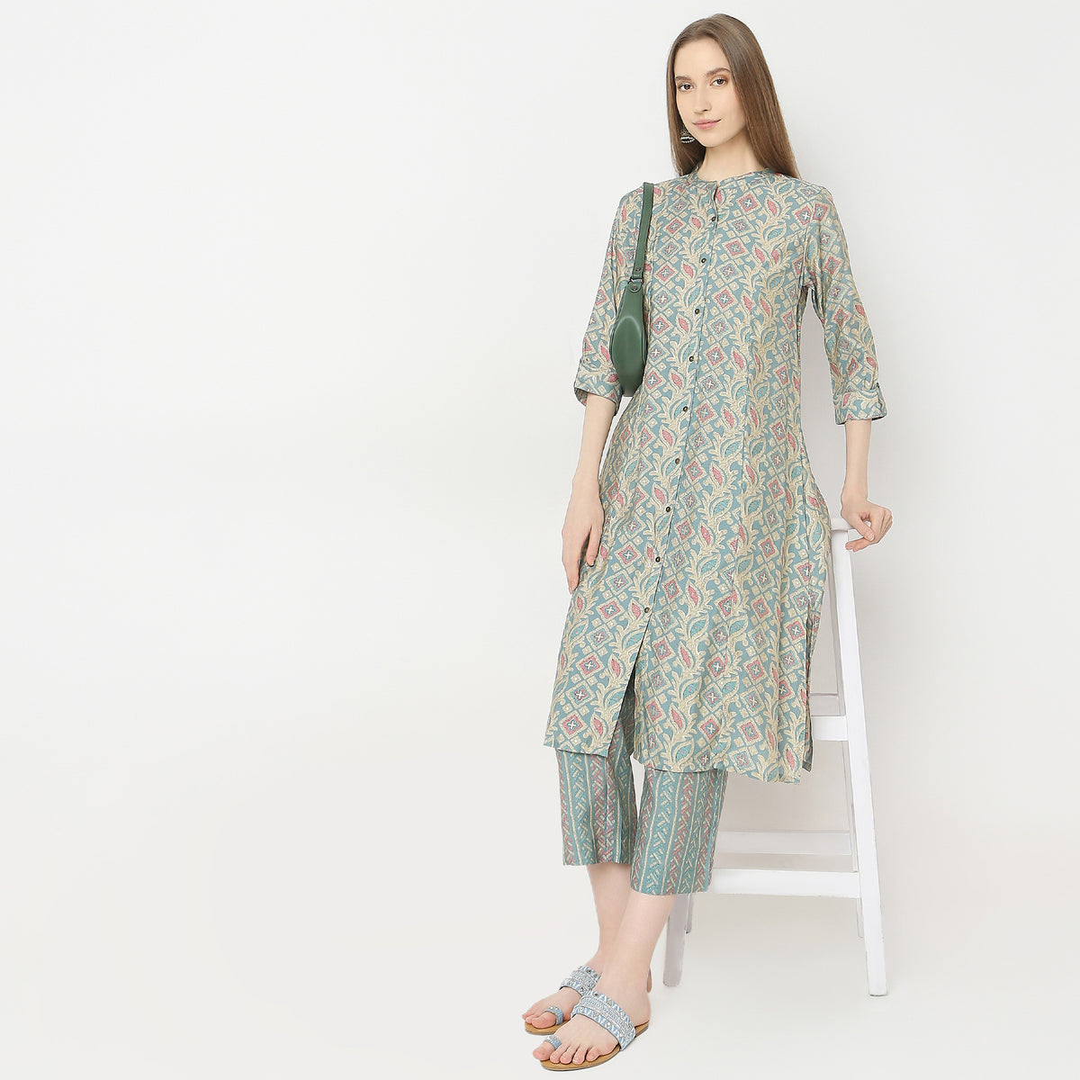 Flare Fit Printed Kurta with Pyjama Set