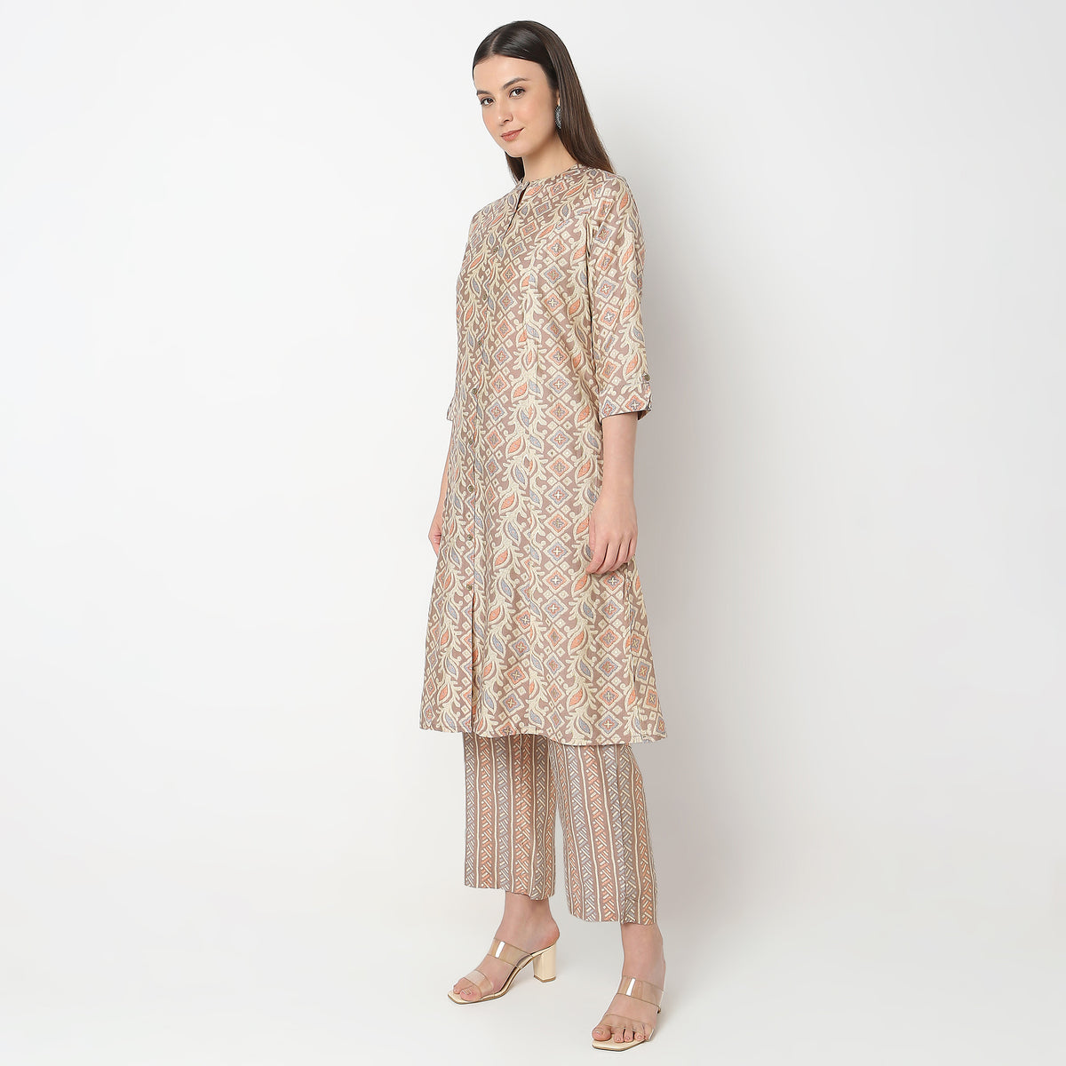 Flare Fit Printed Kurta with Pant Set