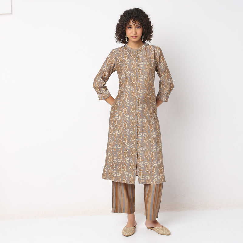 Flare Fit Printed Kurta with Pyjama Set