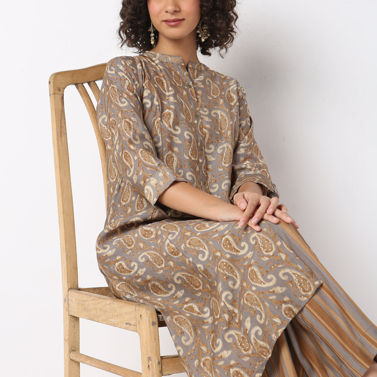 Flare Fit Printed Kurta with Pyjama Set