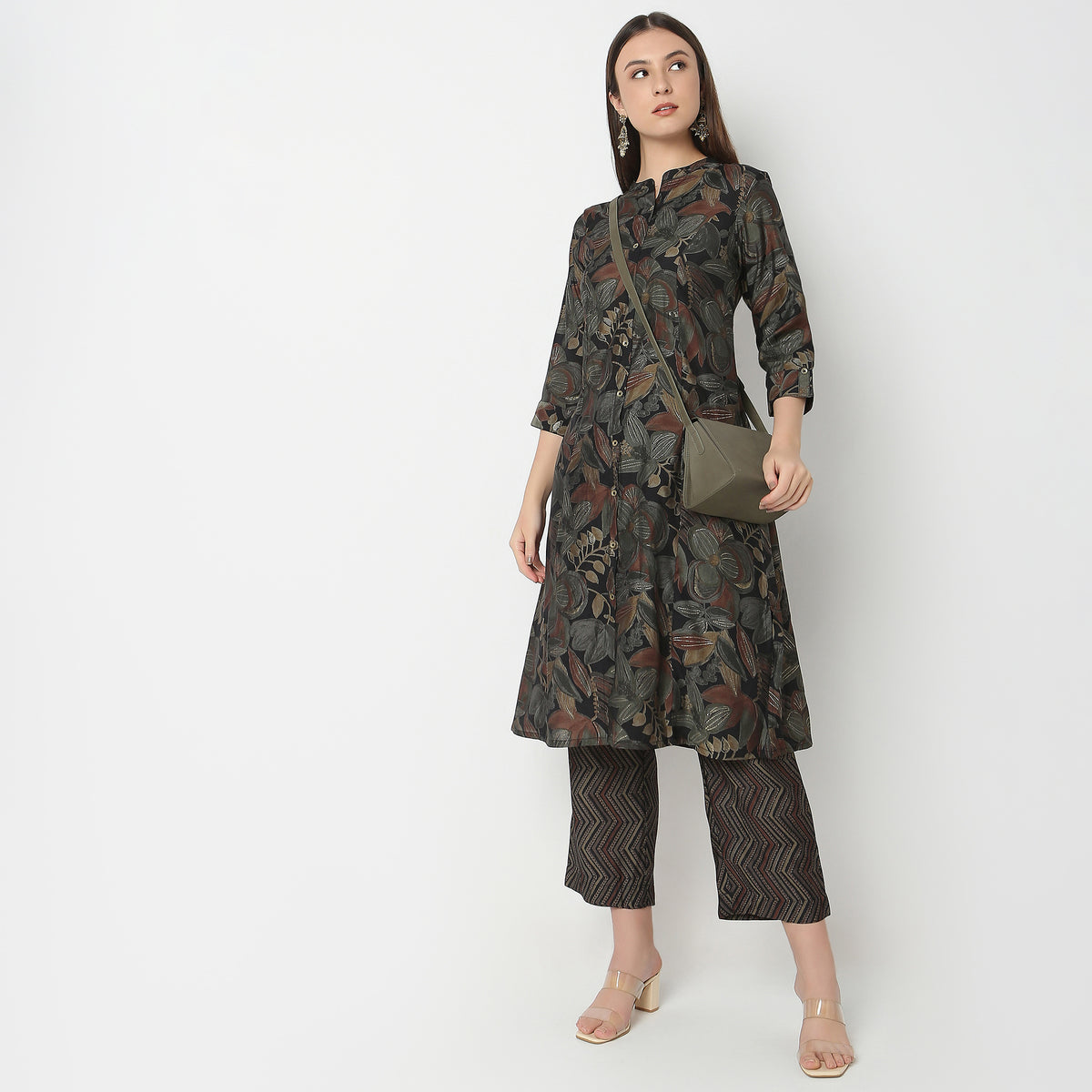 Flare Fit Printed Kurta with Pant Set