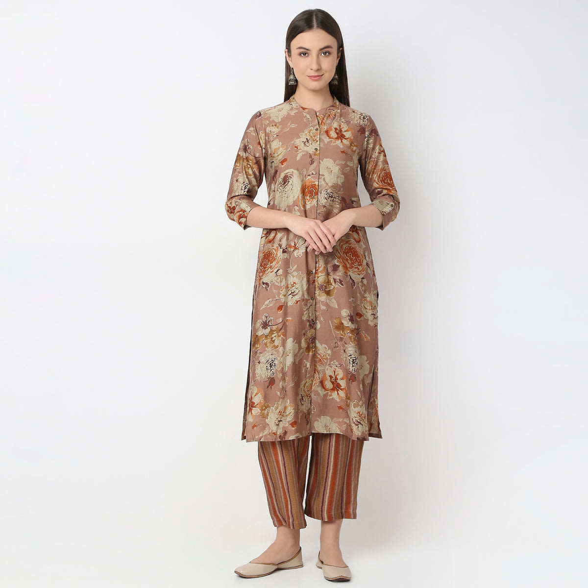 Regular Fit Printed Kurta with Pant Set