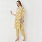 Regular Fit Printed V Neck Kurta with Pant Set