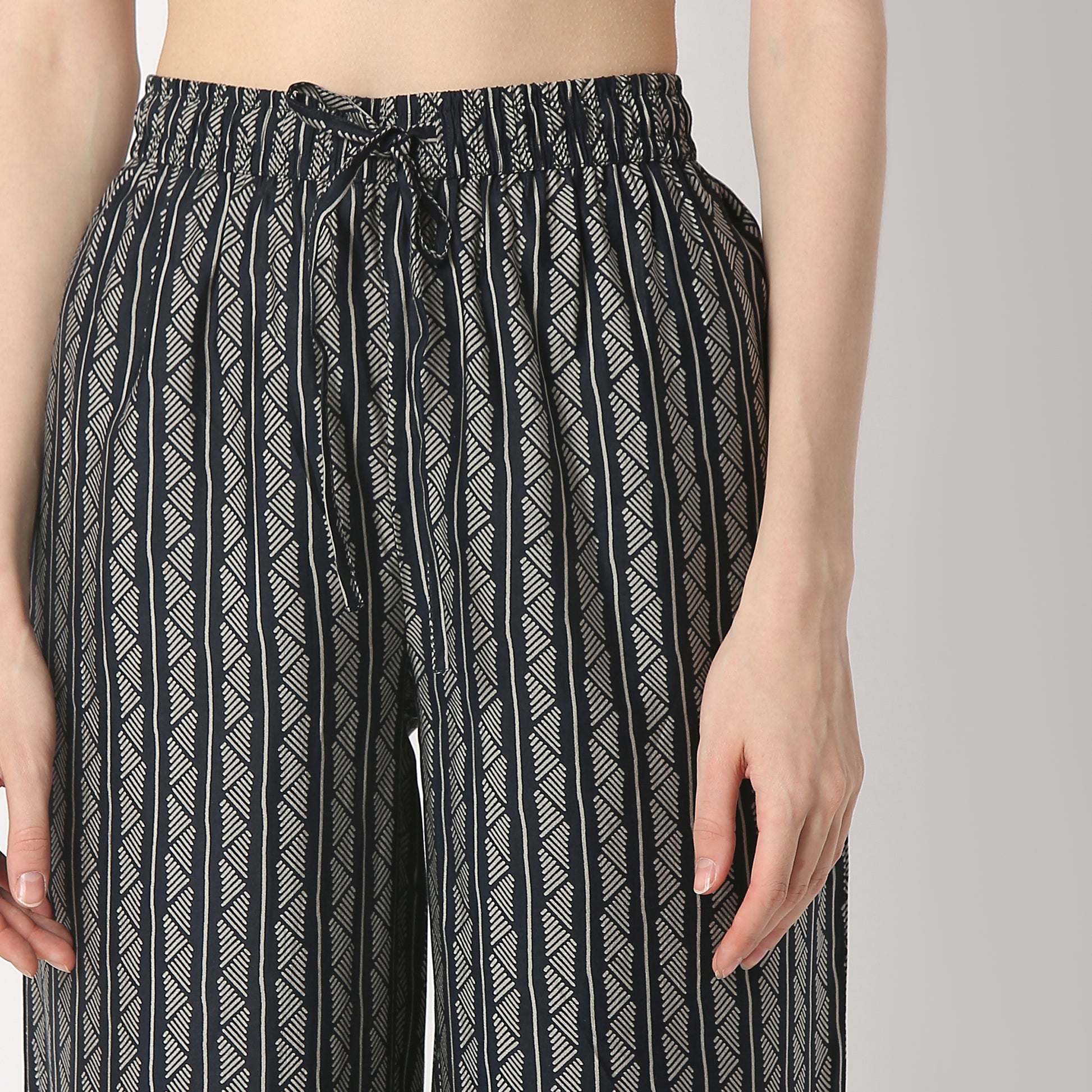 Regular Fit Printed Band Collar Kurta with Pant Set