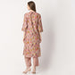 Regular Fit Printed Band Collar Kurta with Pant Set