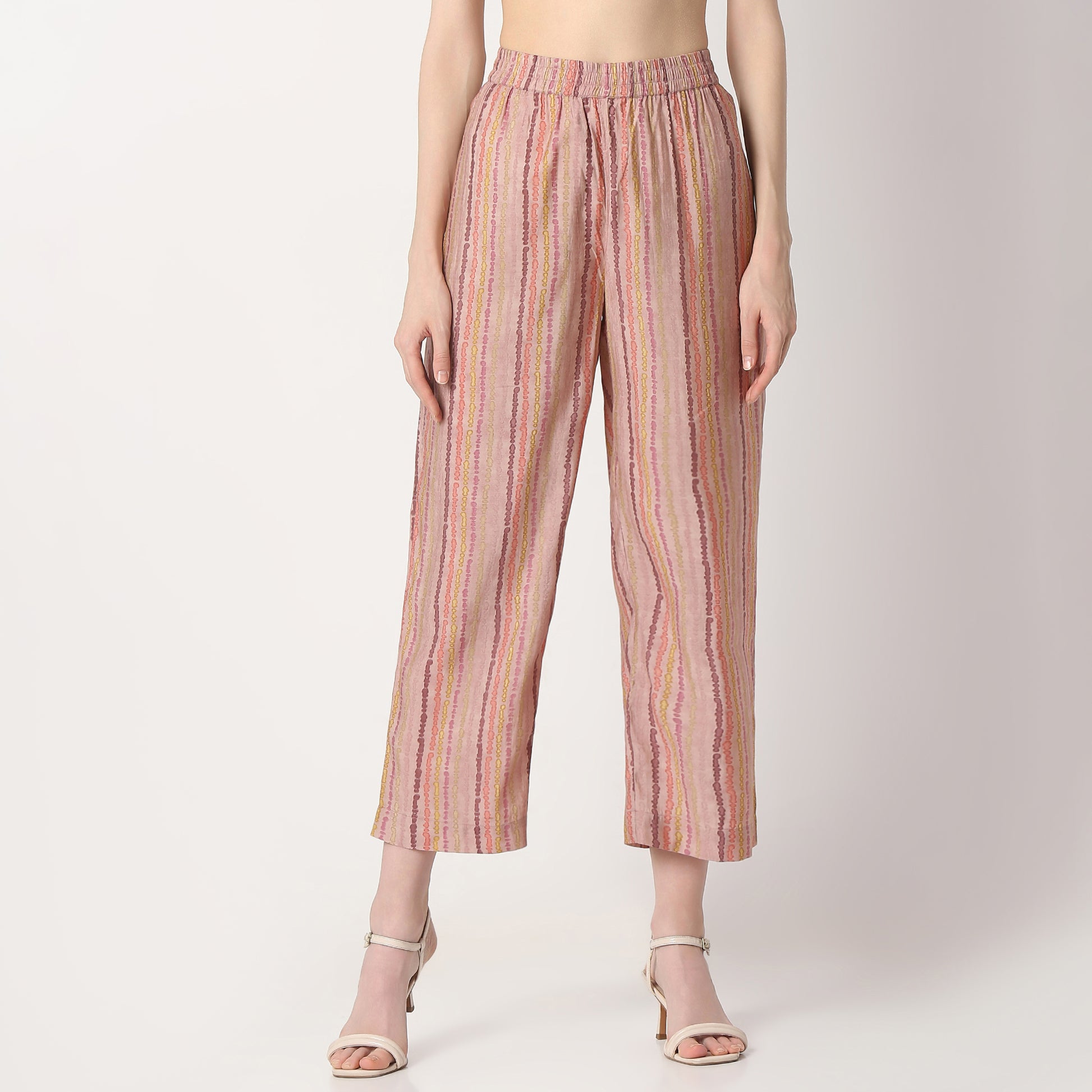 Regular Fit Printed Band Collar Kurta with Pant Set