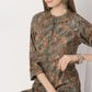 Regular Fit Printed Band Collar Kurta with Pant Set