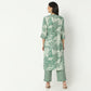 Regular Fit Printed Band Collar Kurta with Pant Set