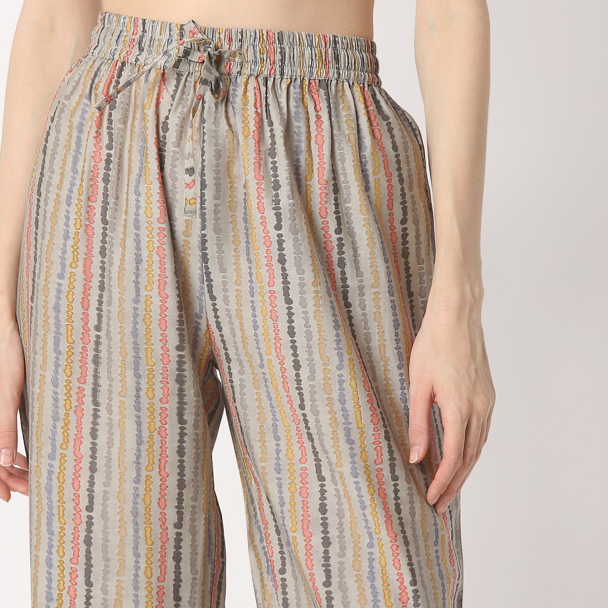 Regular Fit Printed V Neck Kurta with Pant Set