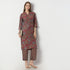 Regular Fit Printed V Neck Kurta with Pant Set
