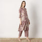 Regular Fit Printed V Neck Kurta with Pant Set
