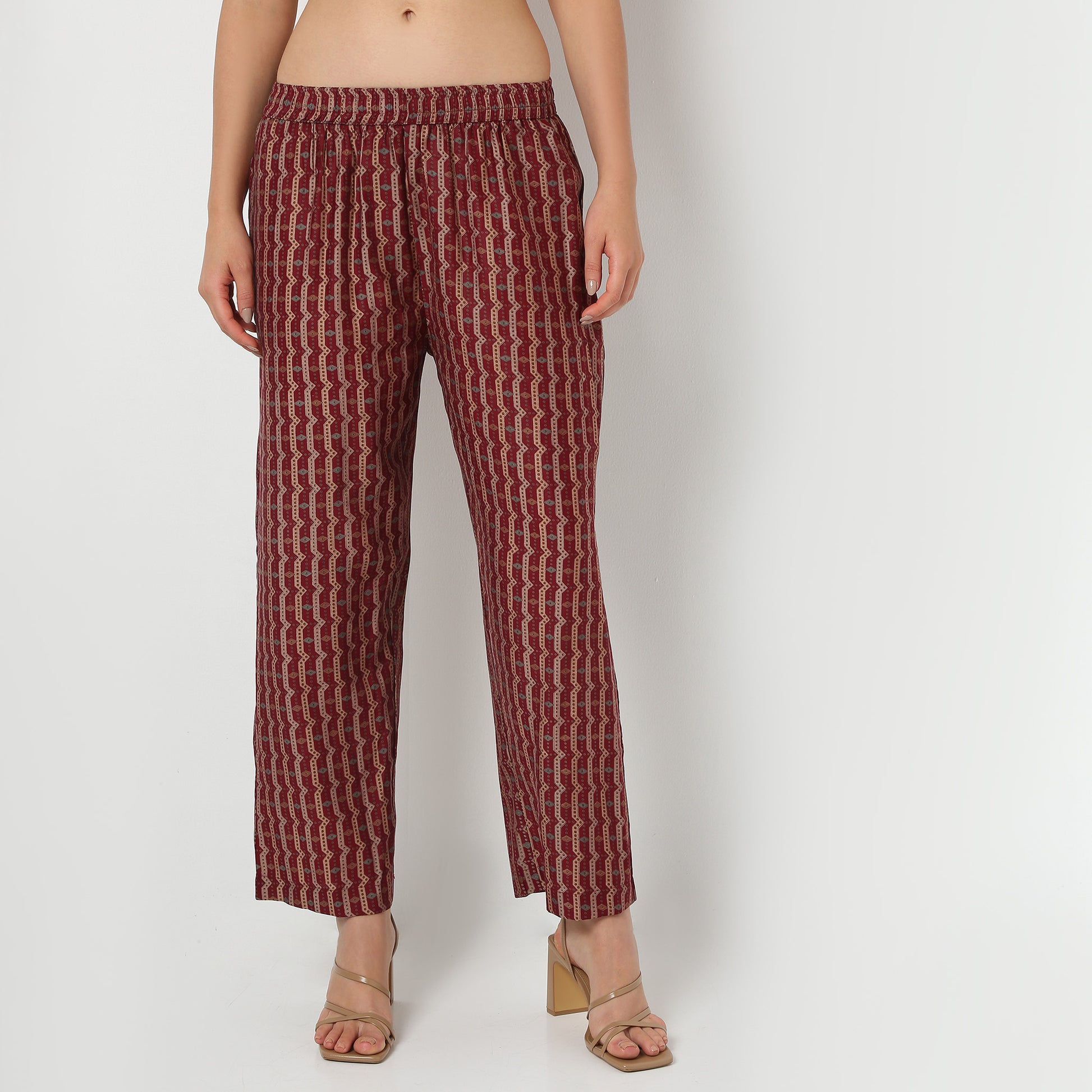 V-Neck Knee Length Three-Fourth Sleeve Printed Kurta with Pant Set