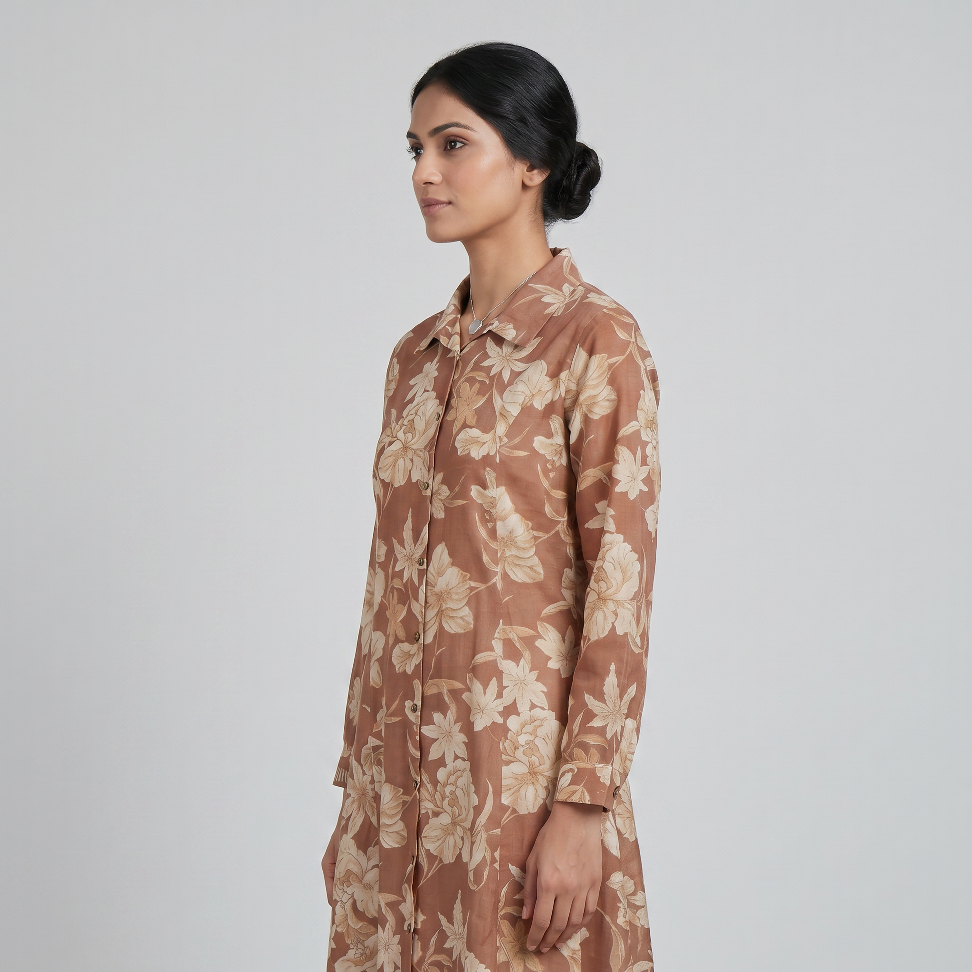Printed Collar Kurta with Pant Set