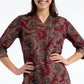 Printed V-Neck Straight Kurta with Pant Set