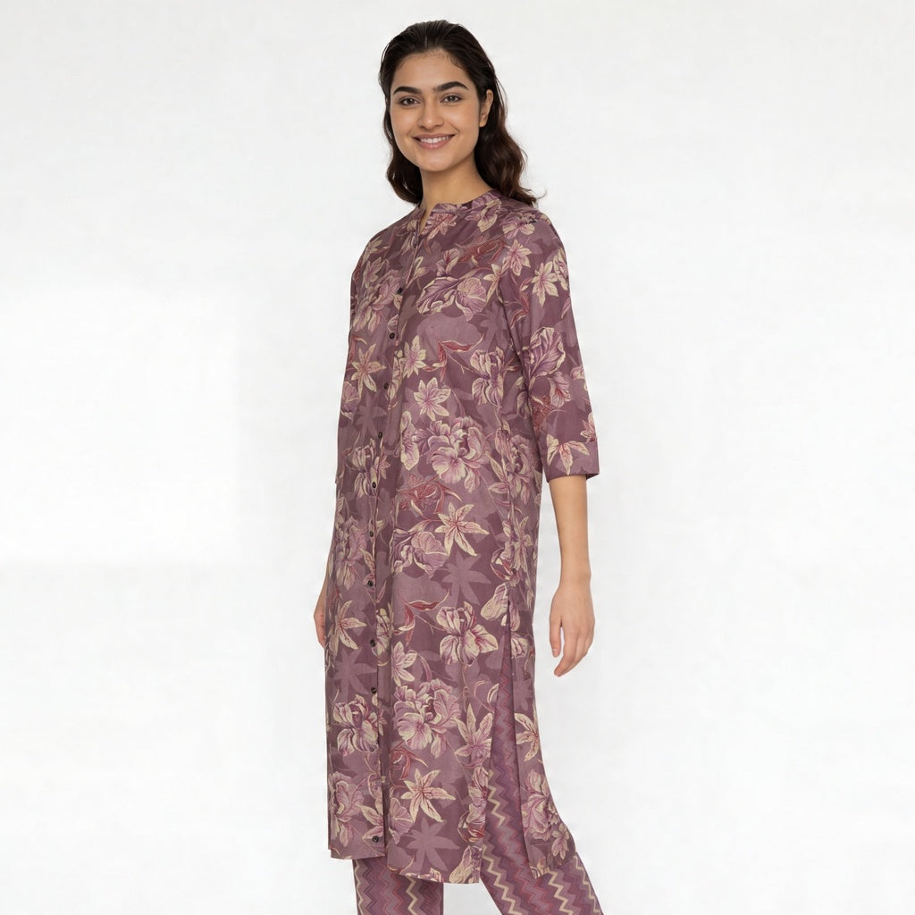 Printed Straight Kurta with Pant Set