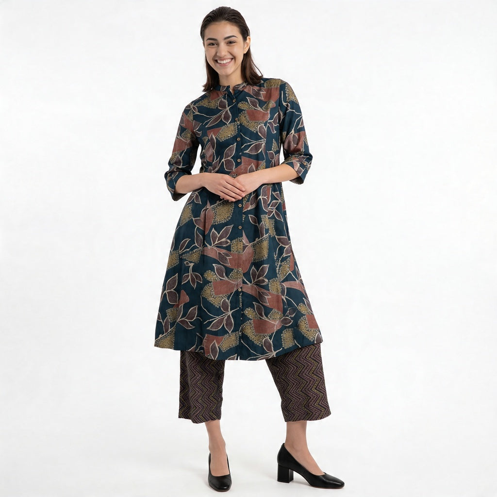 Printed Straight Kurta with Pant Set