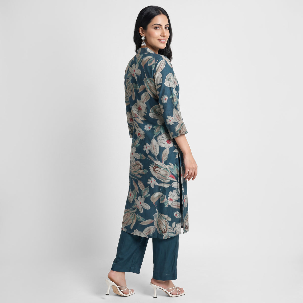 Printed V-Neck Flared Ethnic Sets