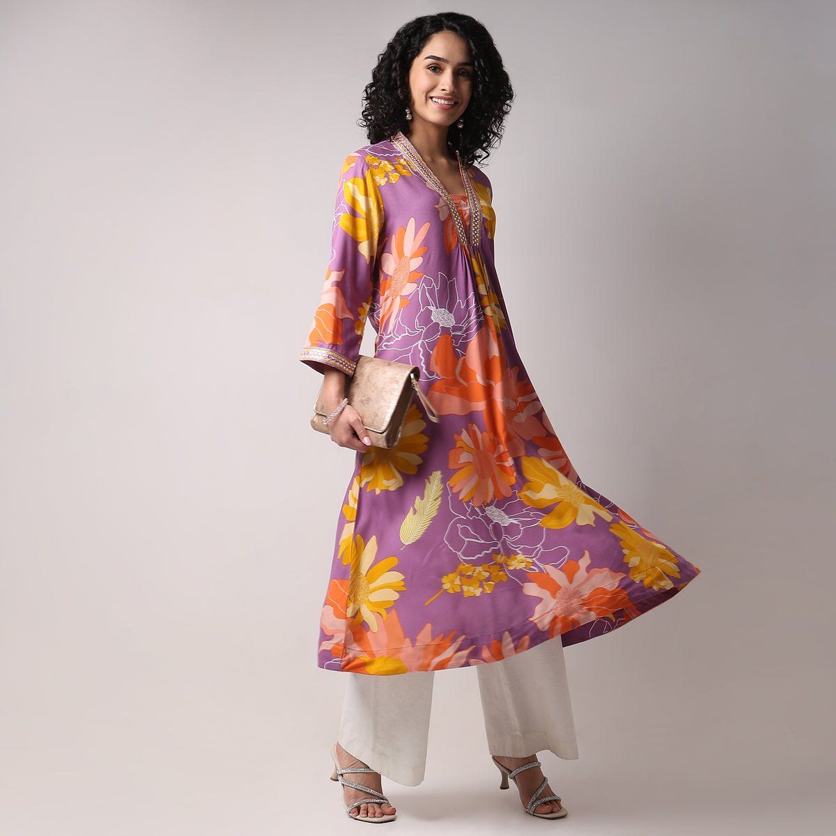 Flare Fit Printed Kurta