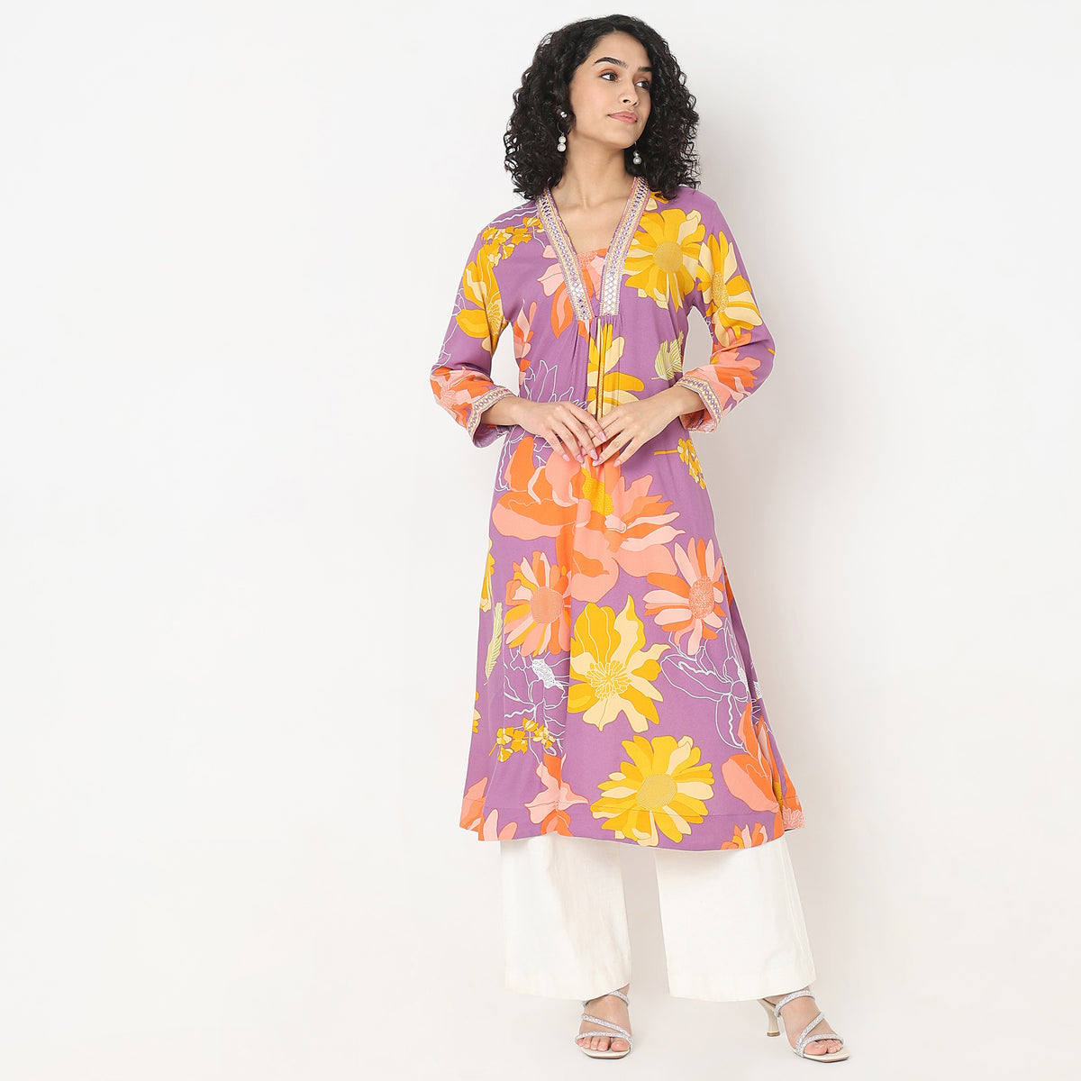 Flare Fit Printed Kurta