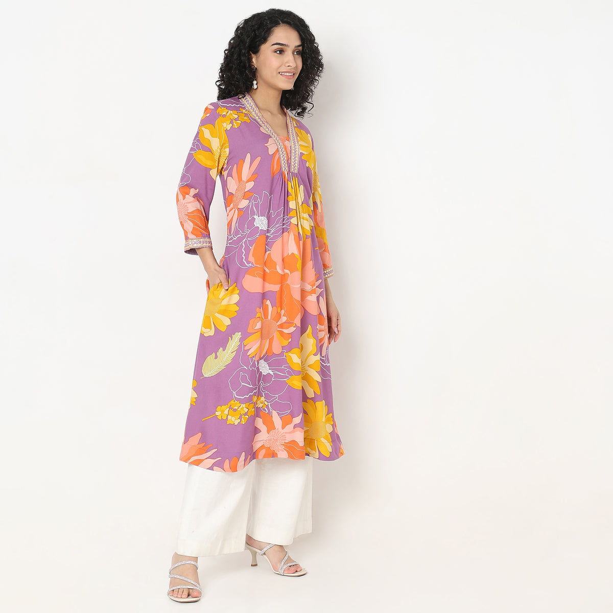 Flare Fit Printed Kurta