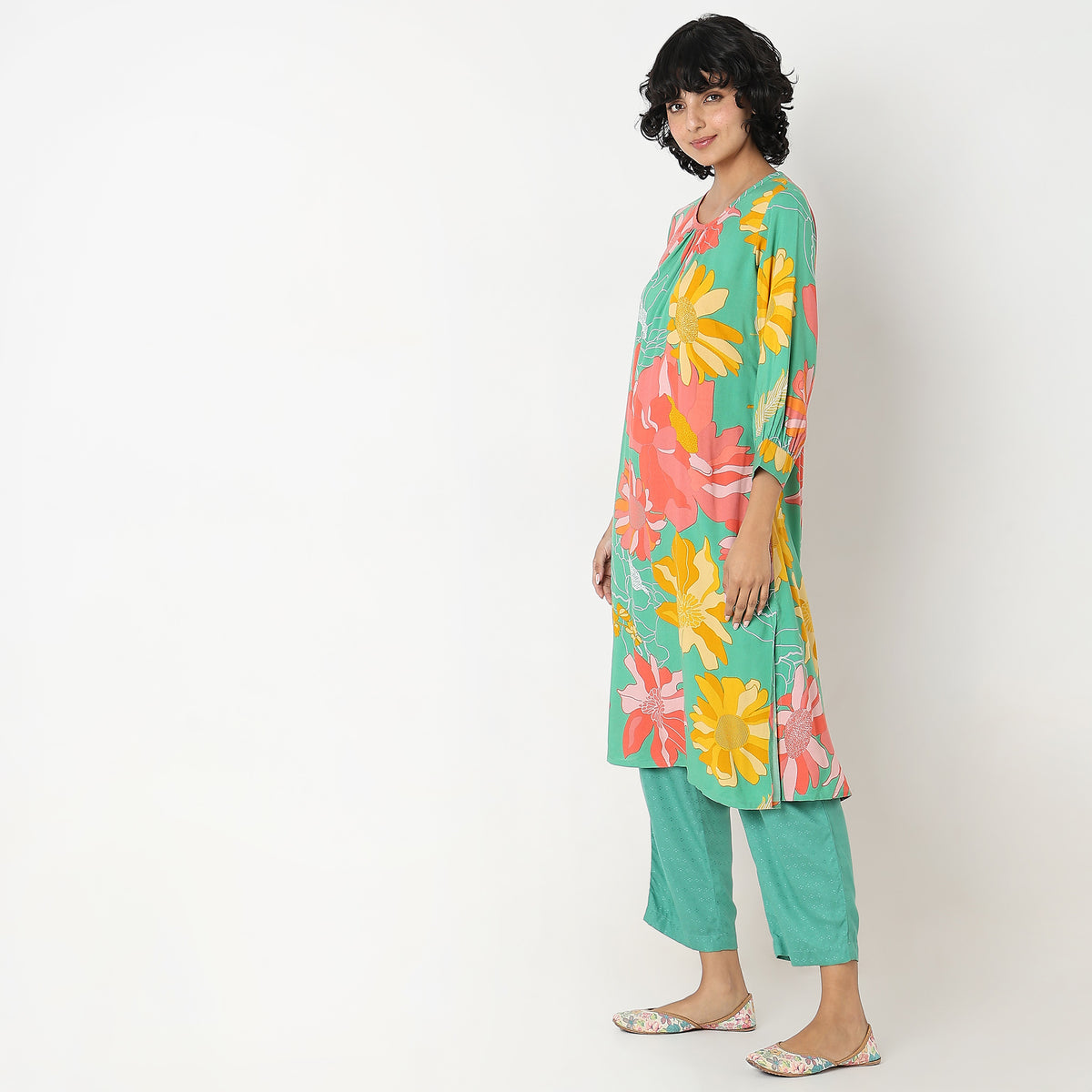 Flare Fit Printed Kurta