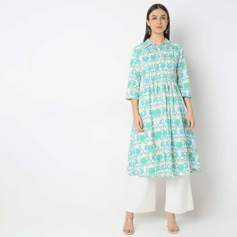 Flare Fit Printed Kurta