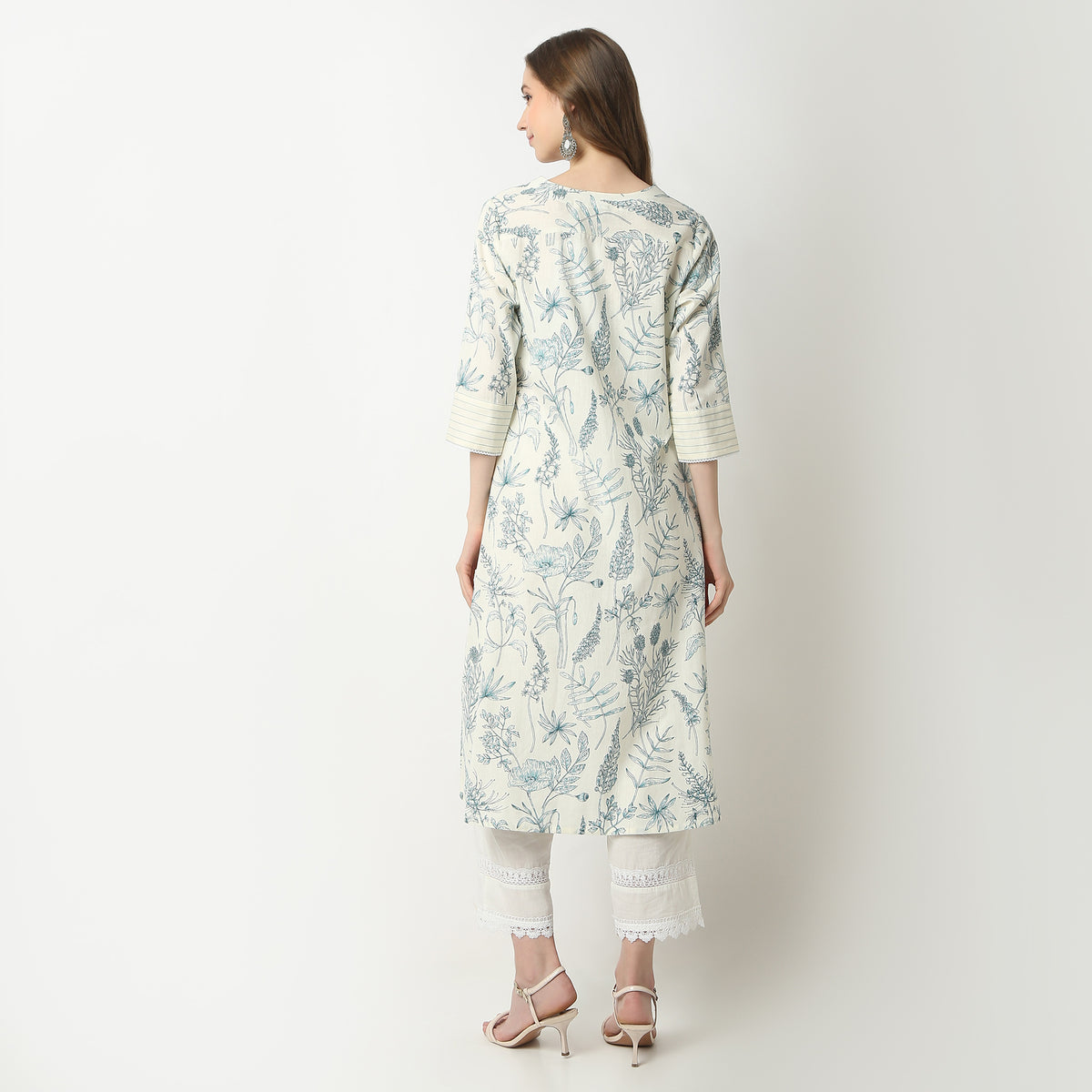 Flare Fit Printed V-Neck Kurta