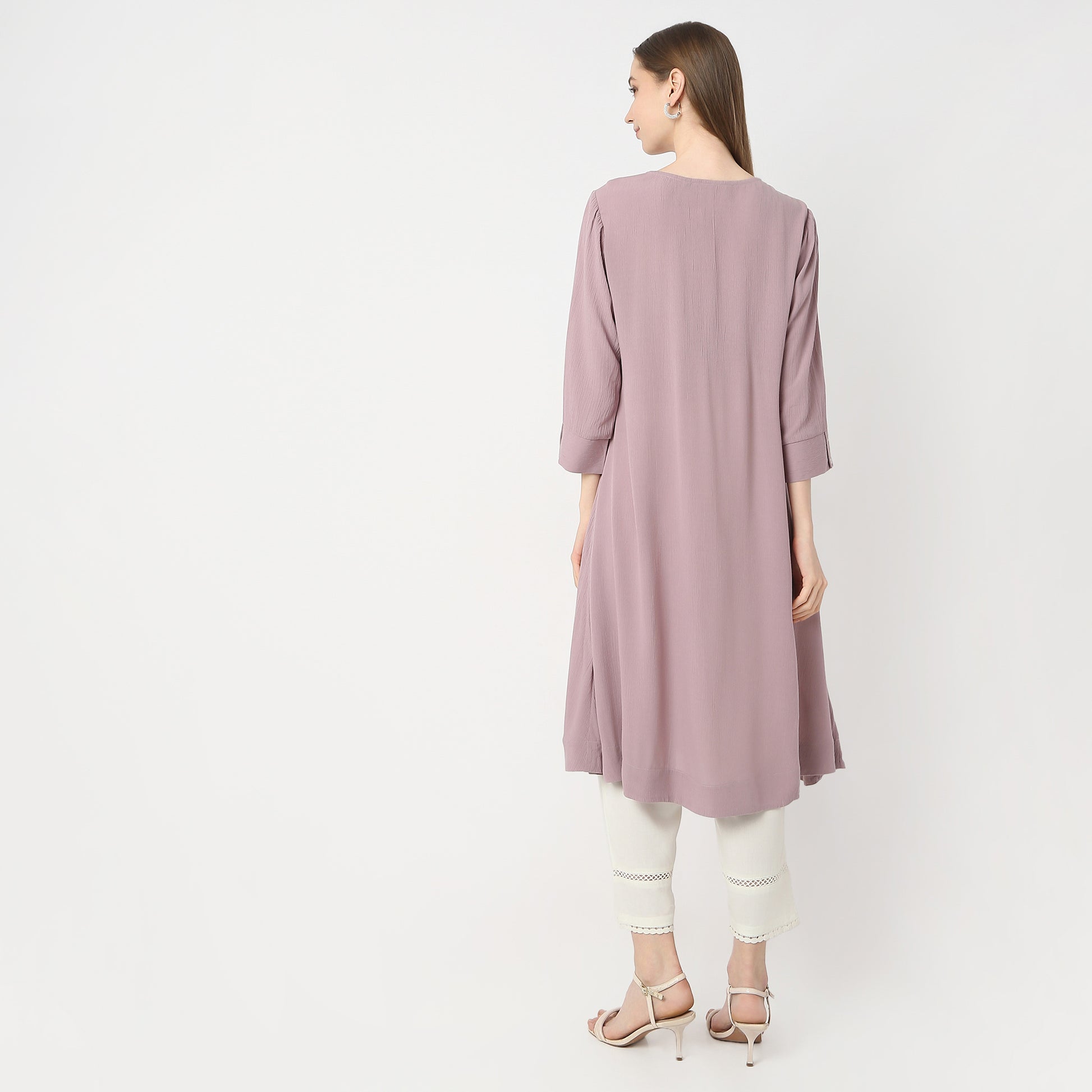 Flare Fit Embroidered Kurta