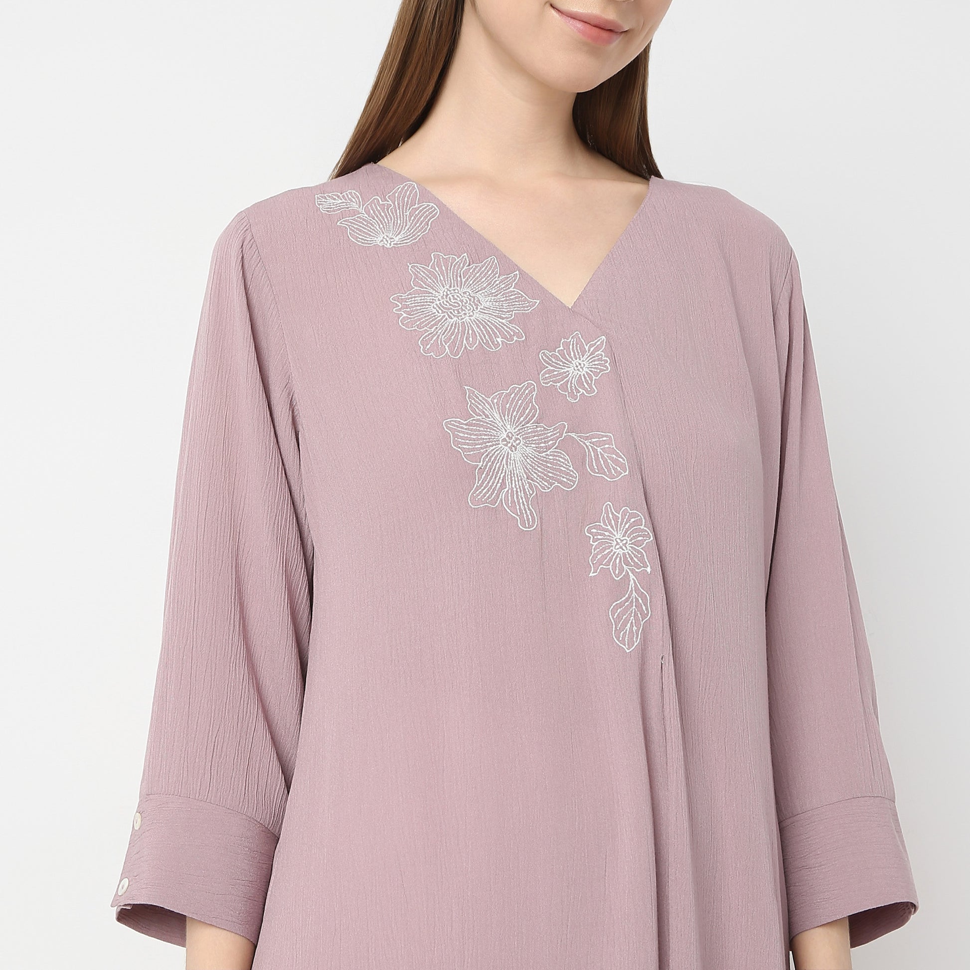 Flare Fit Embroidered Kurta