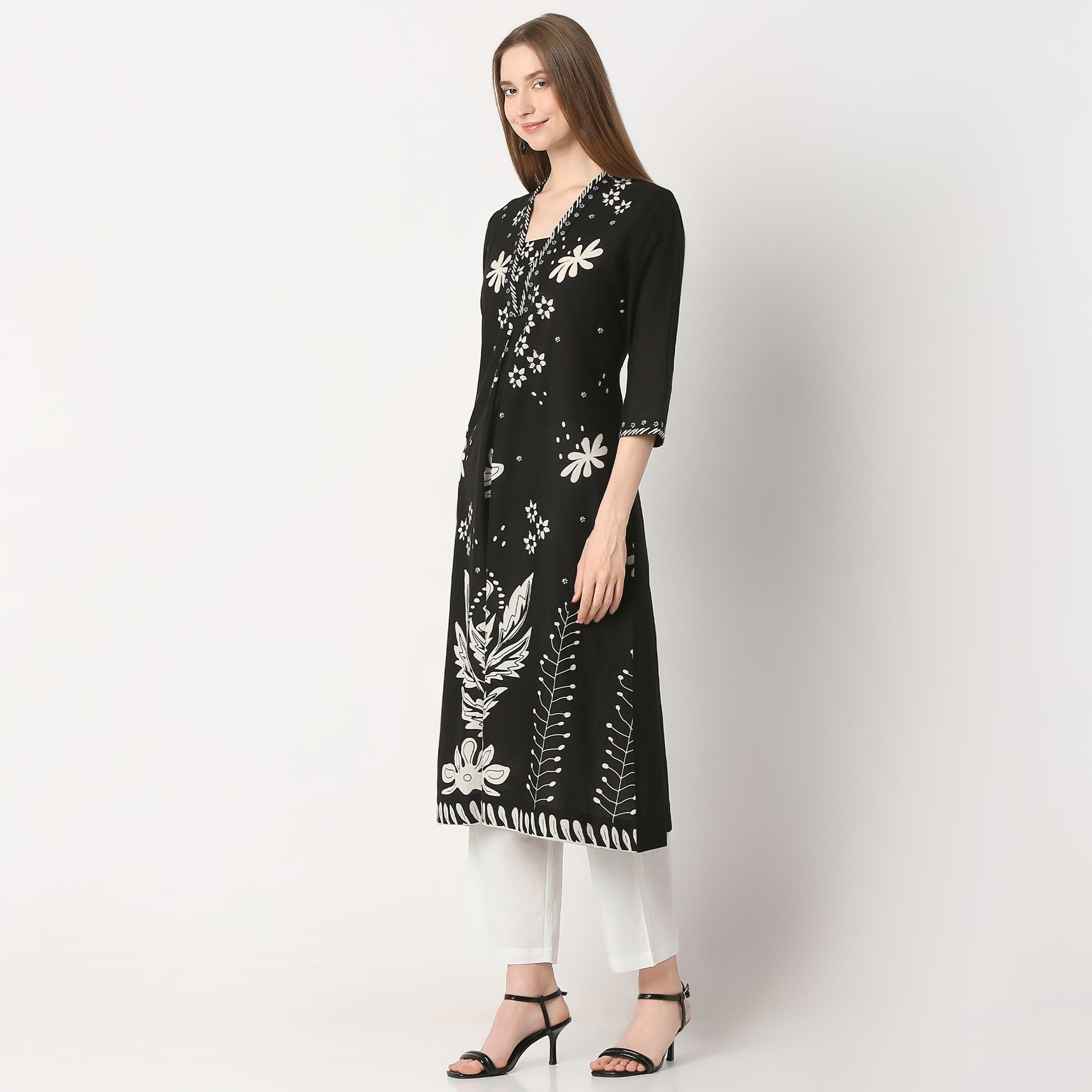 Flare Fit Printed Below Knee Kurta