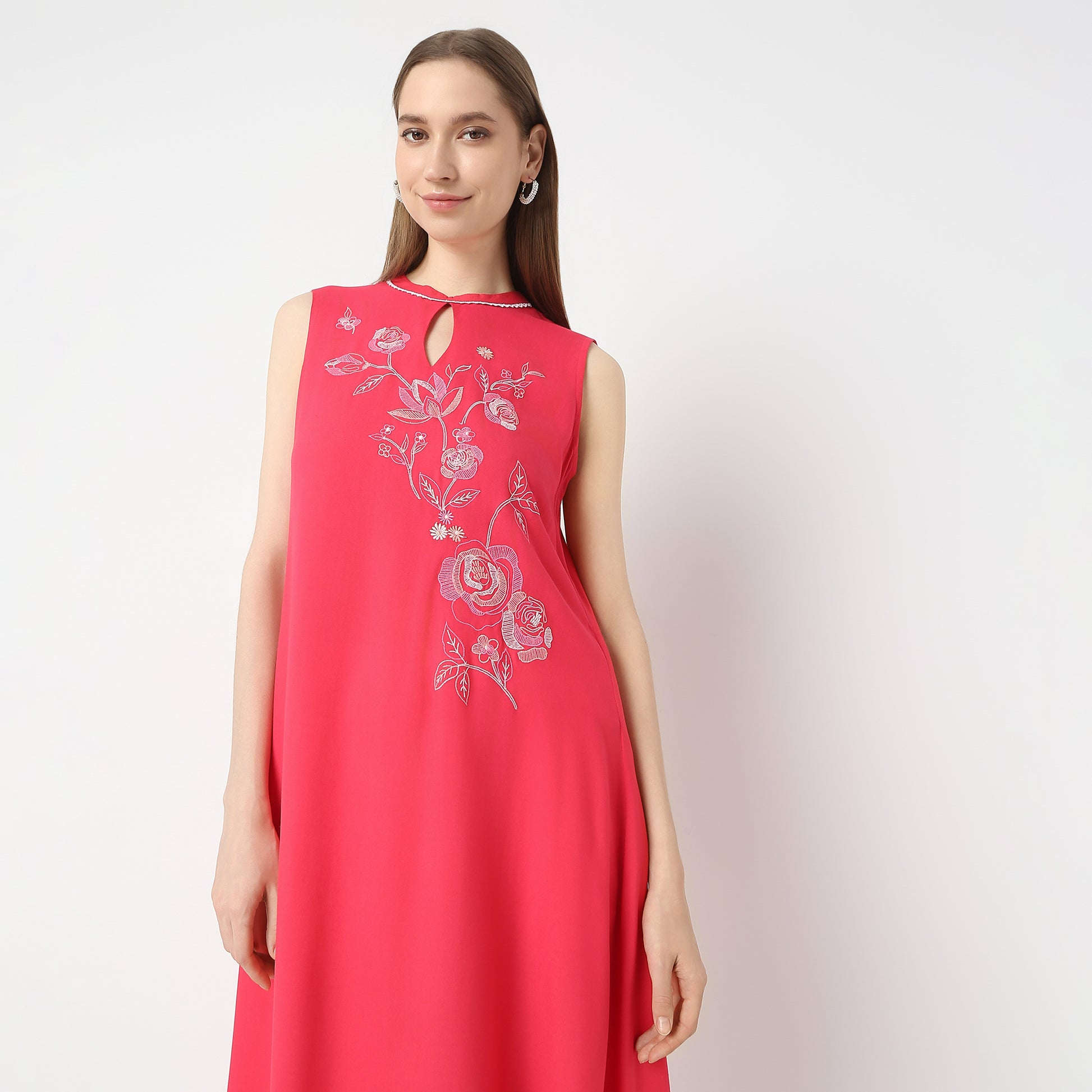 Flare Fit Embroidered Kurta