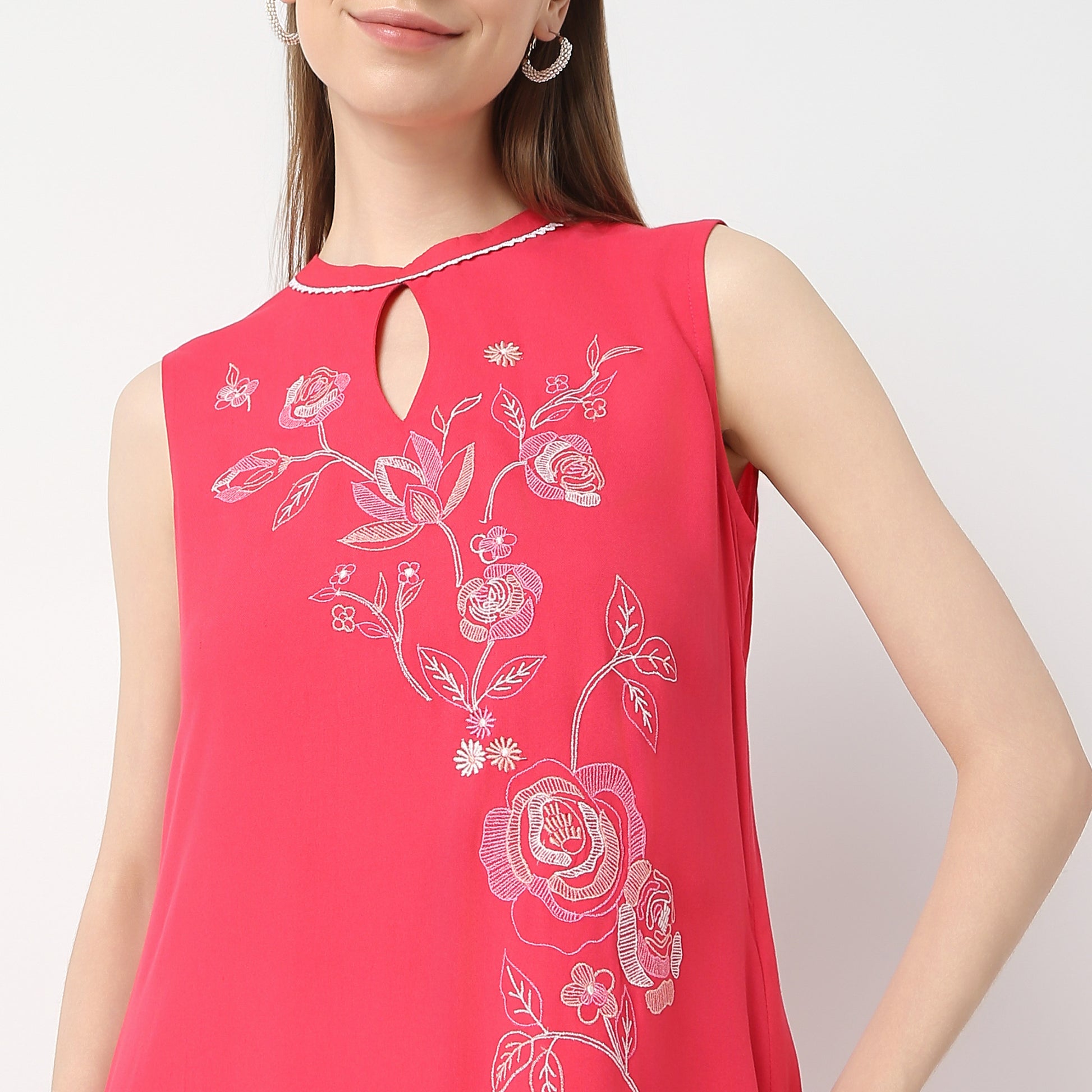 Flare Fit Embroidered Kurta