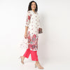 V-Neck Printed Below Knee Flared Kurta