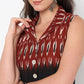 Flare Fit Printed Lapel Collar Sleeveless Kurta 