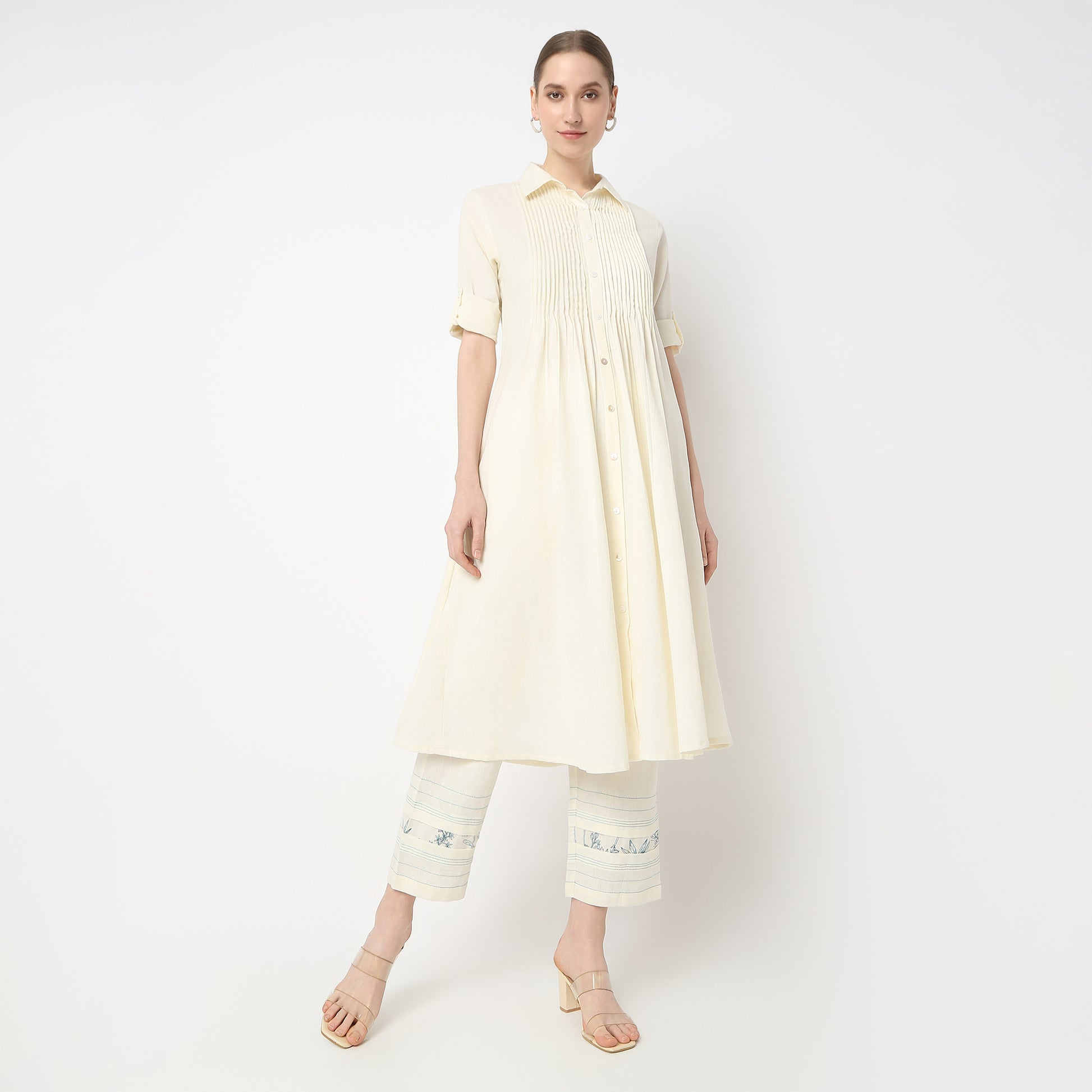 Flare Fit Solid Kurta