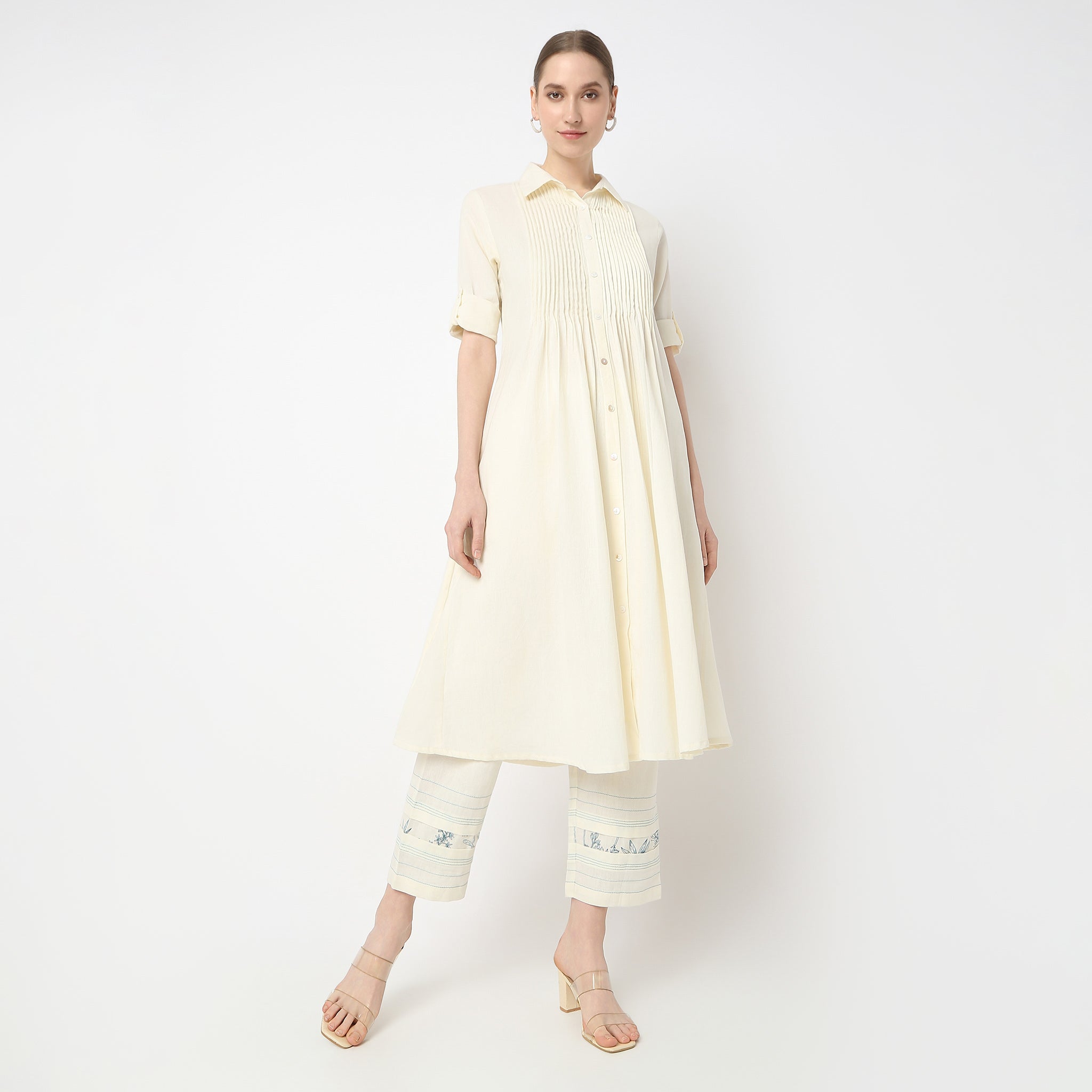 Flare Fit Solid Kurta