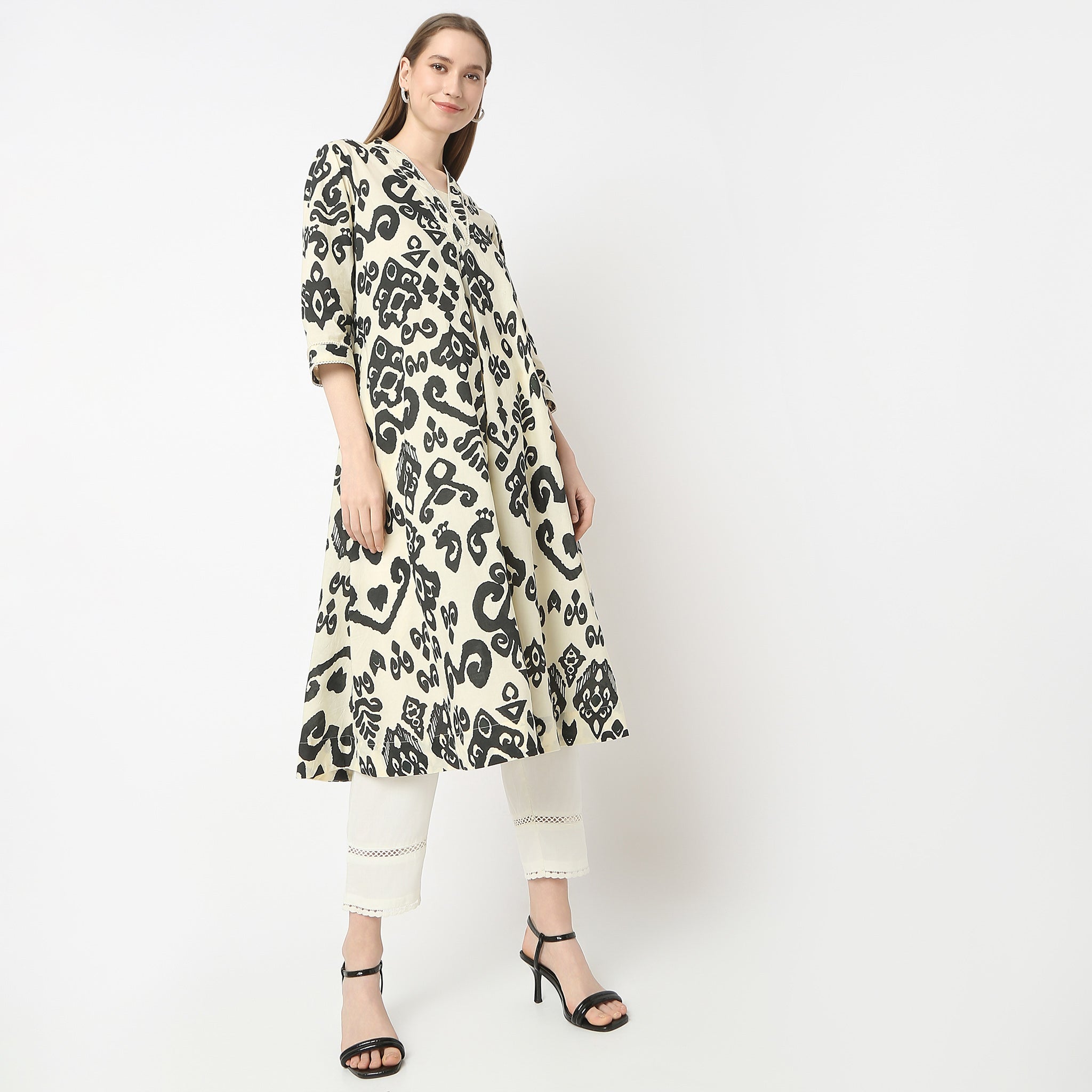 Flare Fit Printed Kurta