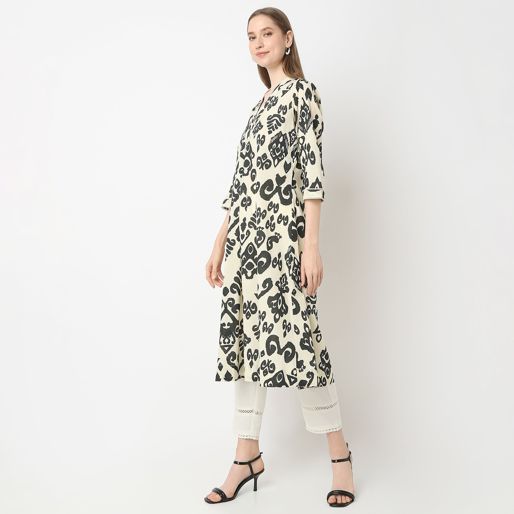 Flare Fit Printed Kurta