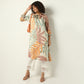 Flare Fit Printed Band Collar Kurta