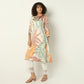 Flare Fit Printed Band Collar Kurta