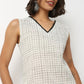 Buy Women Flare Fit Checkered Sleeveless Kurta  - Style Union