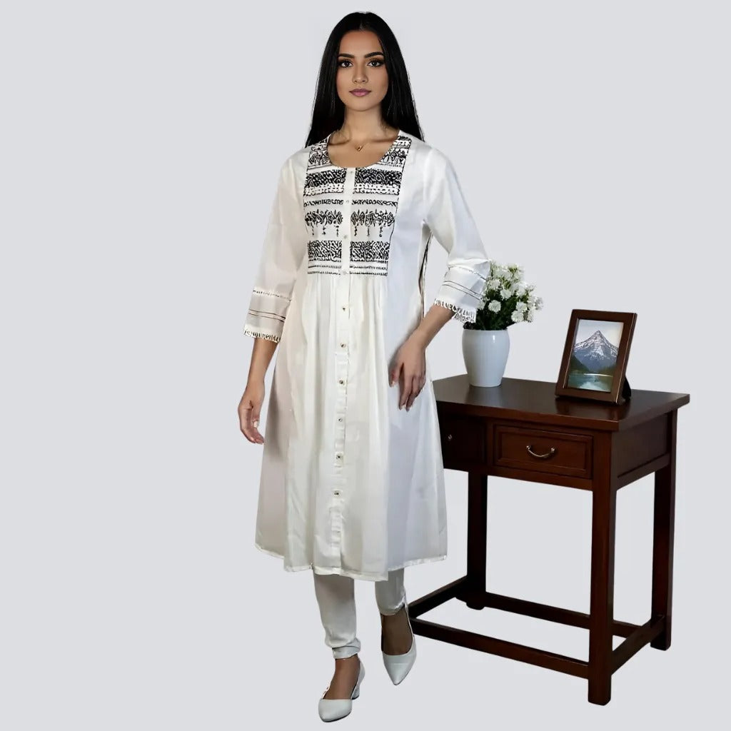 Embroidered Flared Kurta