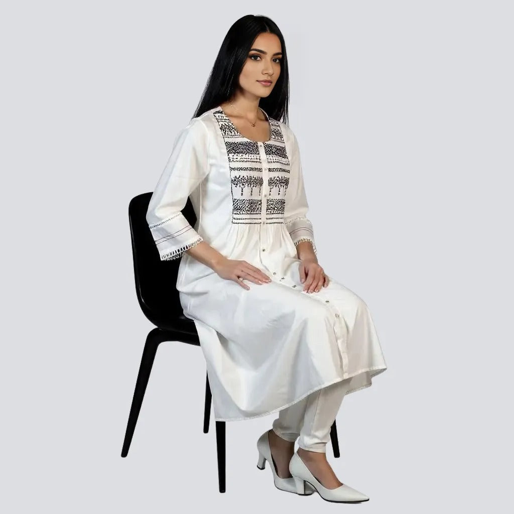 Embroidered Flared Kurta