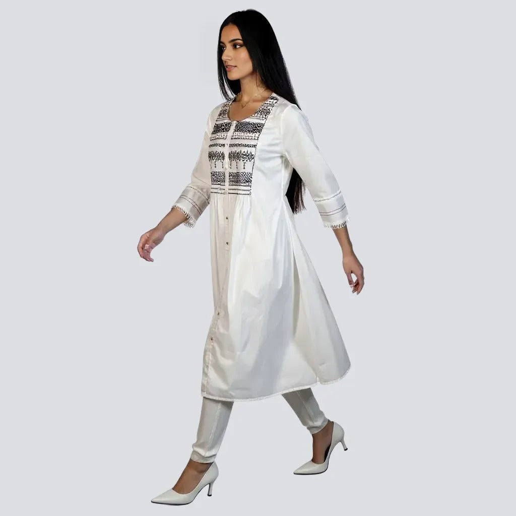 Embroidered Flared Kurta