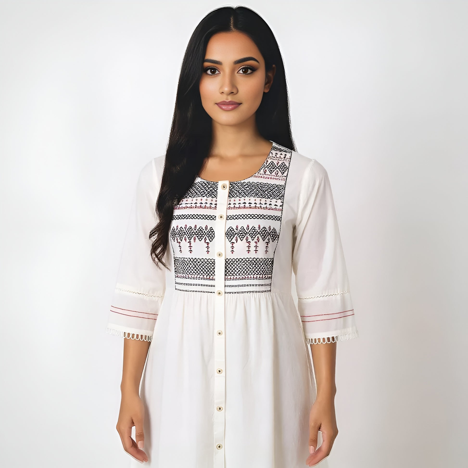 Embroidered Flared Kurta