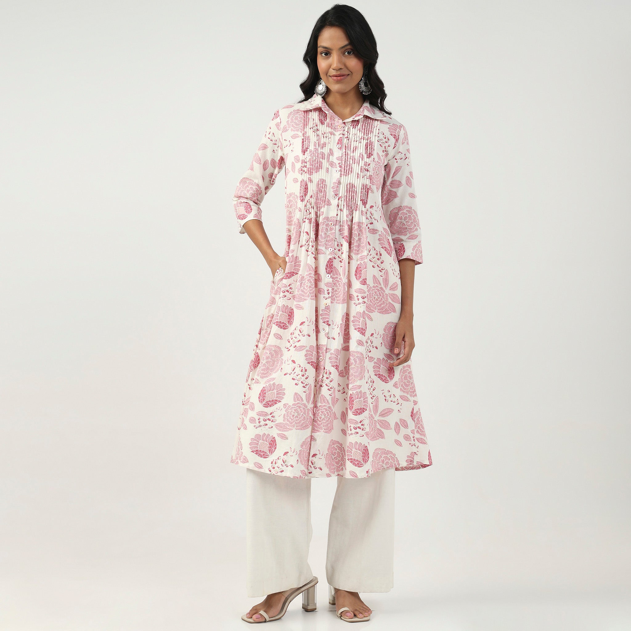 Cotton Printed Flared Kurta