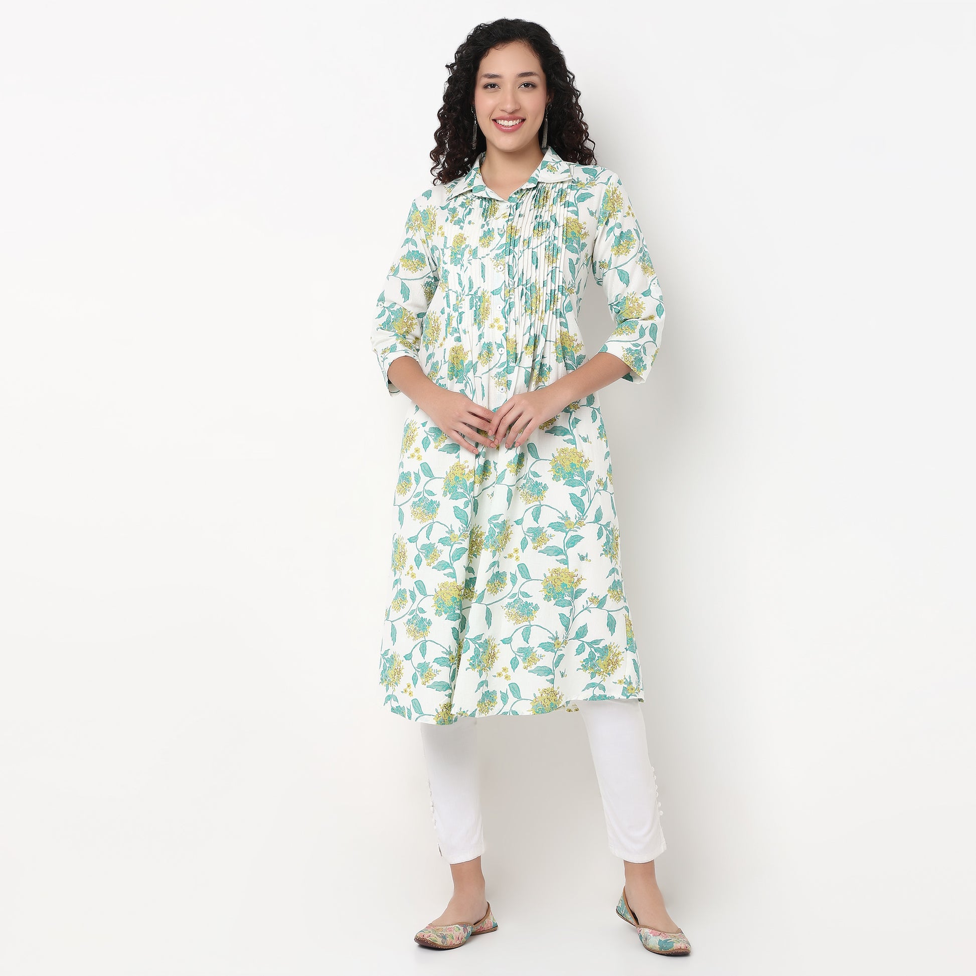 Cotton Printed Flared Kurta